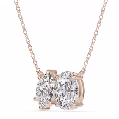 Toi et Moi Marquise and Oval Lab Diamond Necklace (1.50 ct. tw.)