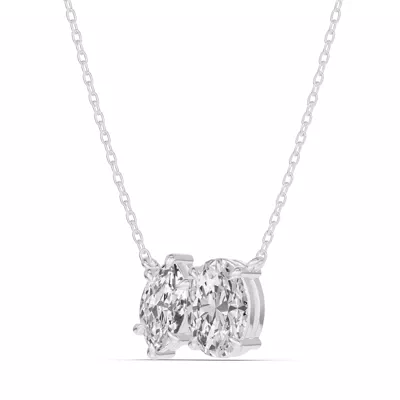 Toi et Moi Marquise and Oval Lab Diamond Necklace (1.50 ct. tw.)