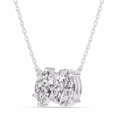 Toi et Moi Marquise and Oval Lab Diamond Necklace (1.50 ct. tw.)