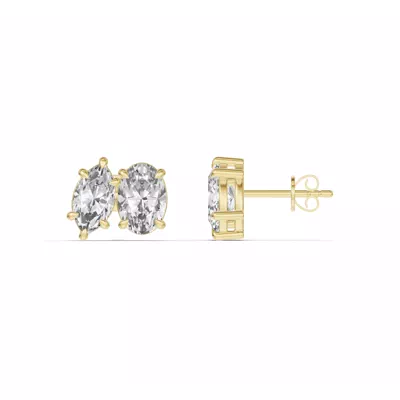 Toi et Moi Marquise and Oval Lab Diamond Earrings (2.50 ct. tw.)