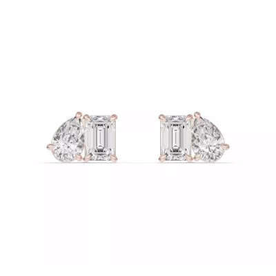 Toi et Moi Pear and Emerald Lab Diamond Earrings (2.50 ct. tw.)