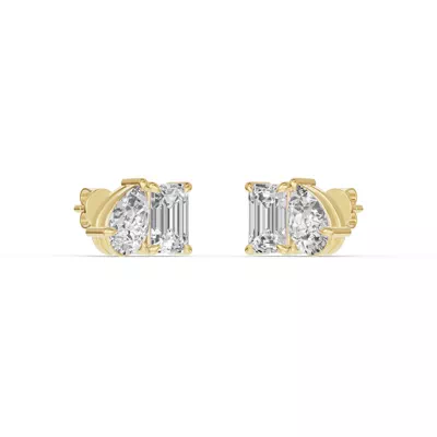 Toi et Moi Pear and Emerald Lab Diamond Earrings (2.50 ct. tw.)