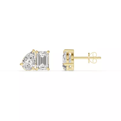 Toi et Moi Pear and Emerald Lab Diamond Earrings (2.50 ct. tw.)