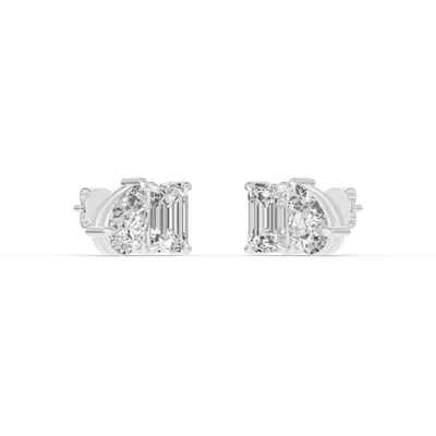 Toi et Moi Pear and Emerald Lab Diamond Earrings (2.50 ct. tw.)