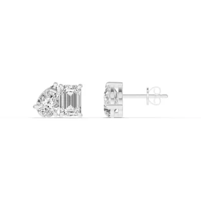 Toi et Moi Pear and Emerald Lab Diamond Earrings (2.50 ct. tw.)