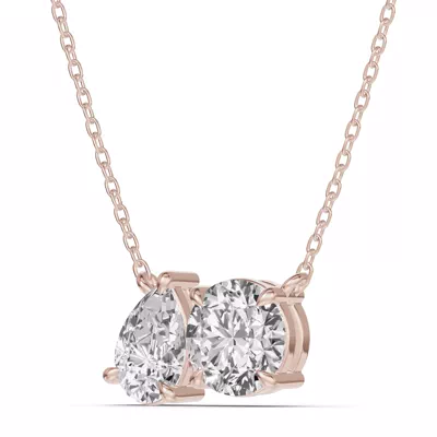 Toi et Moi Pear and Round Lab Diamond Necklace (1.50 ct. tw.)