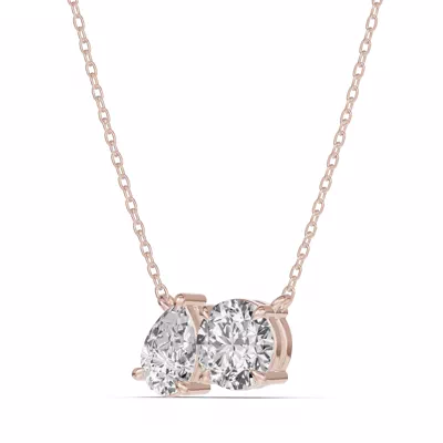 Toi et Moi Pear and Round Lab Diamond Necklace (1.50 ct. tw.)