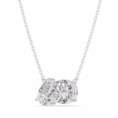 Toi et Moi Pear and Round Lab Diamond Necklace (1.50 ct. tw.)