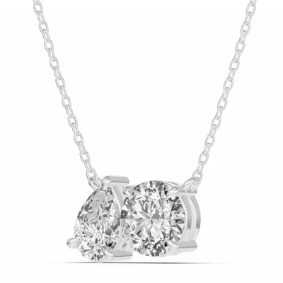 Toi et Moi Pear and Round Lab Diamond Necklace (1.50 ct. tw.)
