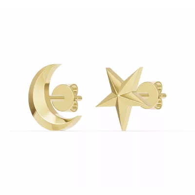 Astril Crescent & Star Earrings