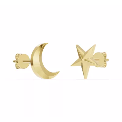 Astril Crescent & Star Earrings