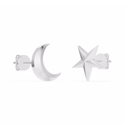 Astril Crescent & Star Earrings