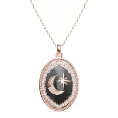 Astril Lunar Oval Medallion Diamond Pendant