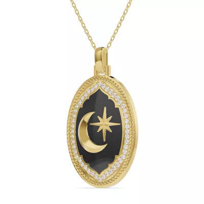 Astril Lunar Oval Medallion Lab Diamond Pendant