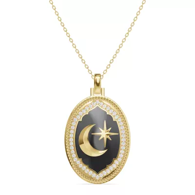 Astril Lunar Oval Medallion Diamond Pendant