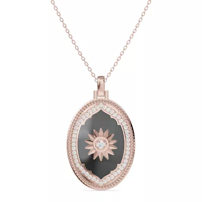 Astril Sol Oval Medallion Lab Diamond Pendant