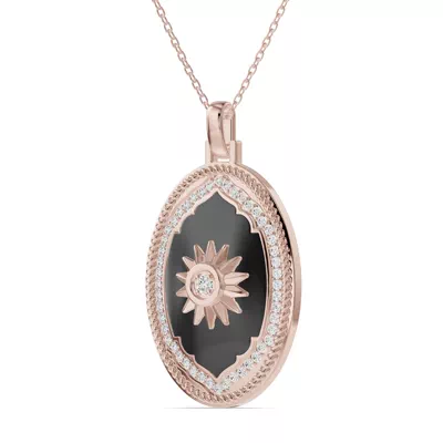 Astril Sol Oval Medallion Lab Diamond Pendant