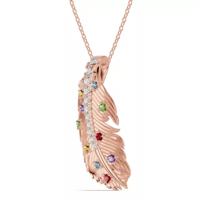 Feather Drift Lab Diamond & Gemstone Necklace