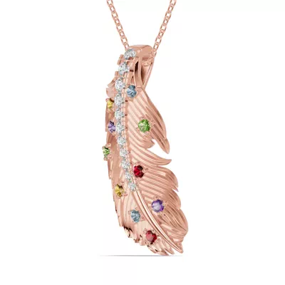 Feather Drift Diamond & Gemstone Necklace