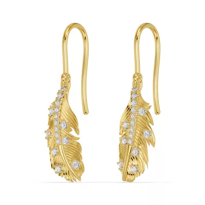 Feather Drift Diamond Earrings