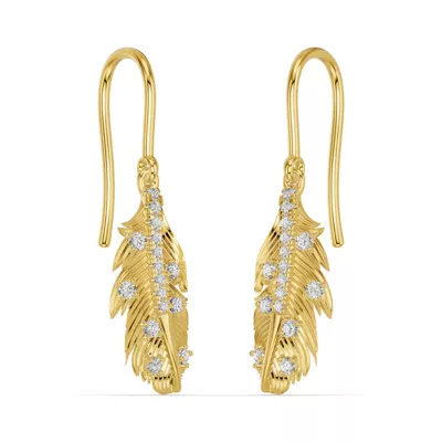Feather Drift Diamond Earrings