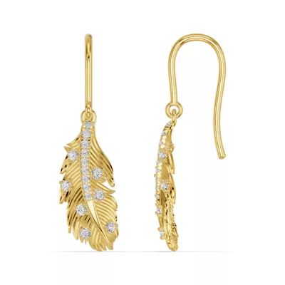 Feather Drift Diamond Earrings