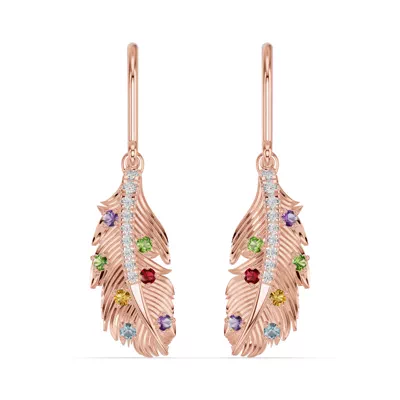 Feather Drift Diamond & Gemstone Earrings
