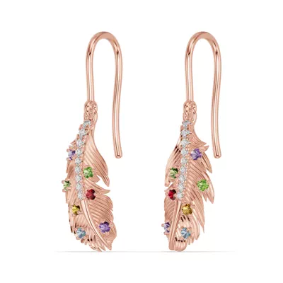 Feather Drift Diamond & Gemstone Earrings