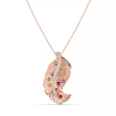 Feather Sway Diamond & Gemstone Necklace