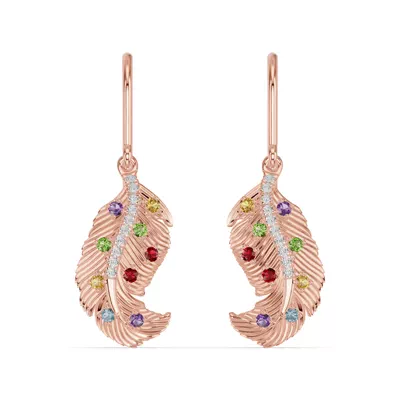 Feather Sway Lab Diamond & Gemstone Earrings