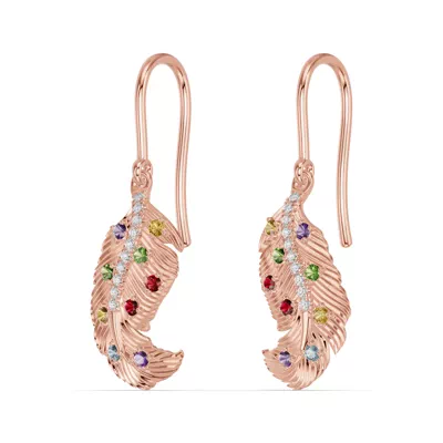 Feather Sway Lab Diamond & Gemstone Earrings