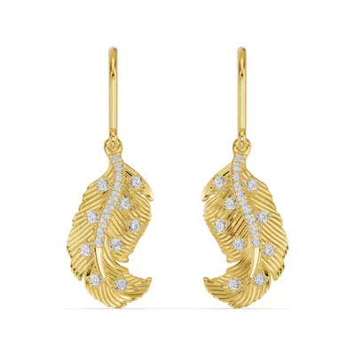 Feather Sway Diamond Earrings