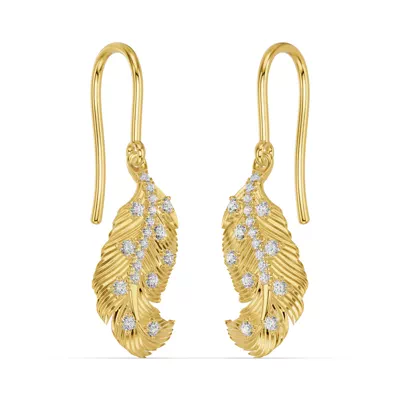 Feather Sway Diamond Earrings