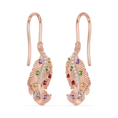 Feather Sway Diamond & Gemstone Earrings