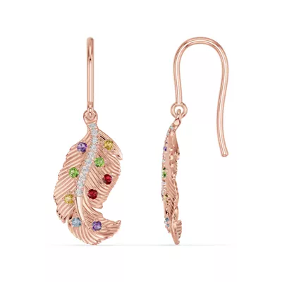 Feather Sway Diamond & Gemstone Earrings