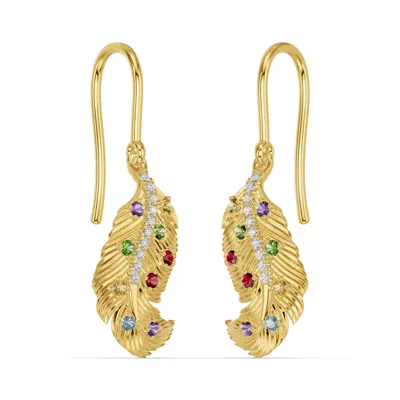 Feather Sway Diamond & Gemstone Earrings