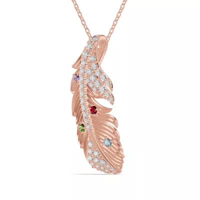 Feather Soar Lab Diamond & Gemstone Necklace