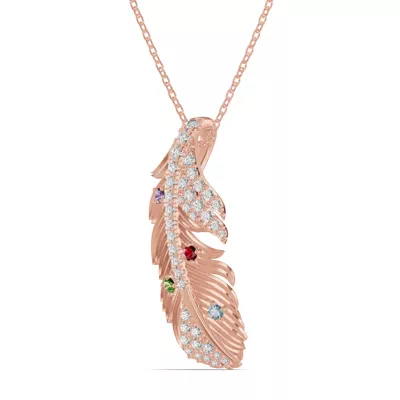 Feather Soar Diamond & Gemstone Necklace