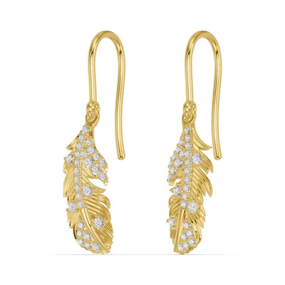 Feather Soar Lab Diamond Earrings