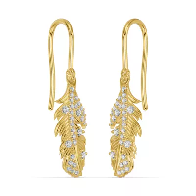 Feather Soar Lab Diamond Earrings