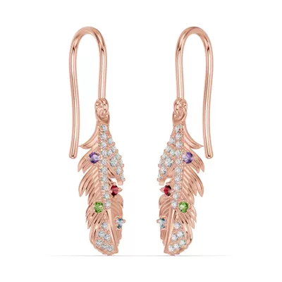Feather Soar Lab Diamond & Gemstone Earrings