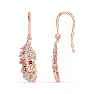 Feather Soar Lab Diamond & Gemstone Earrings