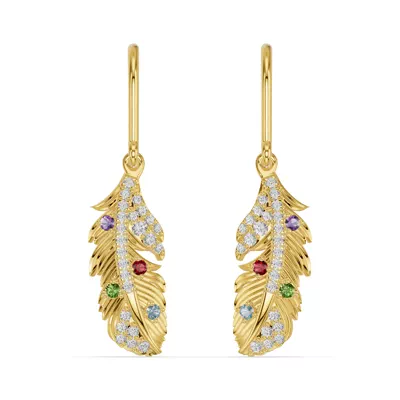 Feather Soar Lab Diamond & Gemstone Earrings