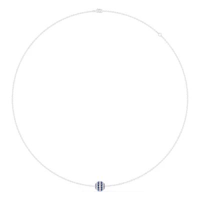 Sapphire & Lab Diamond Pavé Sphere Necklace