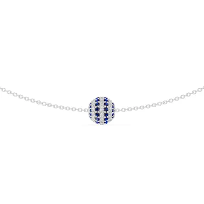 Sapphire & Diamond Pavé Sphere Necklace
