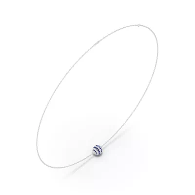 Sapphire & Diamond Pavé Sphere Necklace
