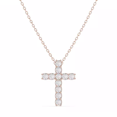 Unity Prong Lab Diamond Cross Pendant (.50 ct. tw.)