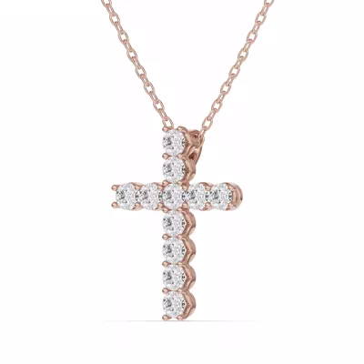 Unity Prong Lab Diamond Cross Pendant (.50 ct. tw.)