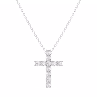 Unity Prong Lab Diamond Cross Pendant (.50 ct. tw.)