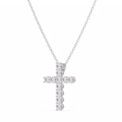 Unity Prong Lab Diamond Cross Pendant (.50 ct. tw.)